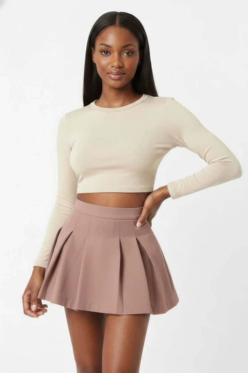 Essential High-waist Pleated Mini Skirt - Demented Sisters