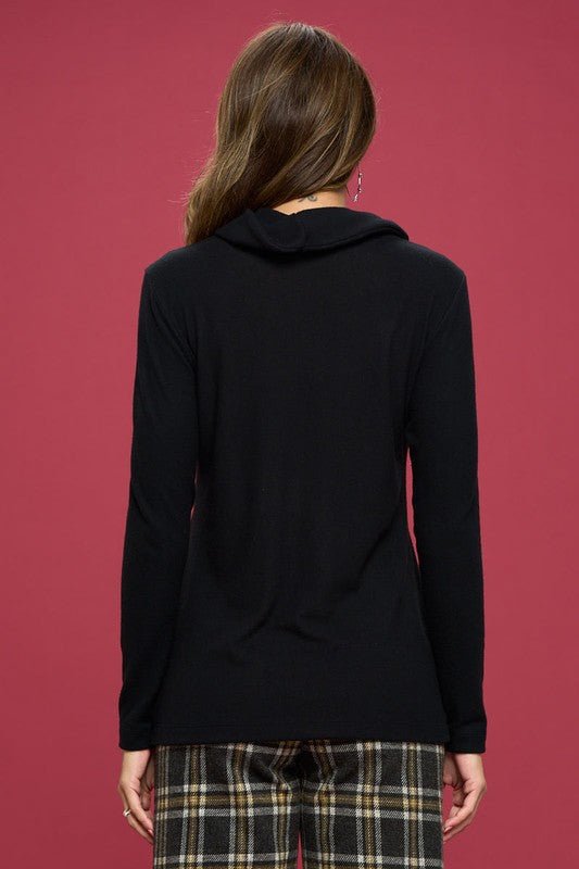 Extra Soft Brushed Knit Turtleneck Tunic Top - Demented Sisters