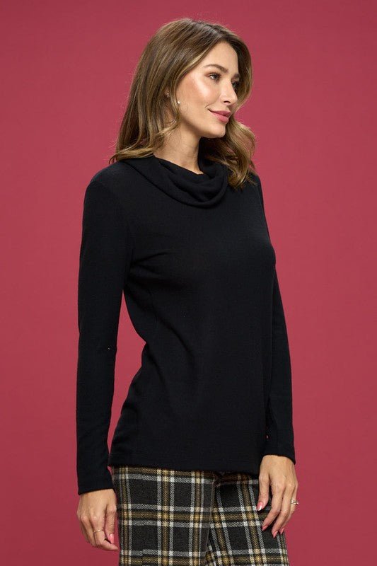 Extra Soft Brushed Knit Turtleneck Tunic Top - Demented Sisters