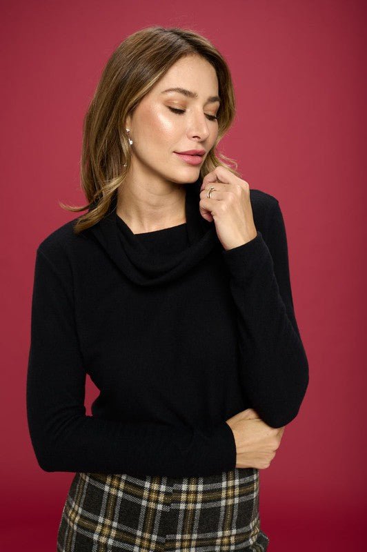 Extra Soft Brushed Knit Turtleneck Tunic Top - Demented Sisters
