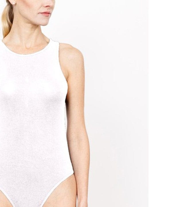 Organic Bamboo Halter Neck Bodysuit – Sleek Fit with Snap Closure - Demented Sisters