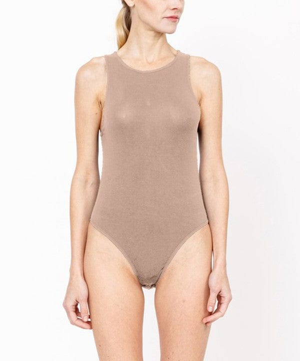 Organic Bamboo Halter Neck Bodysuit – Sleek Fit with Snap Closure - Demented Sisters