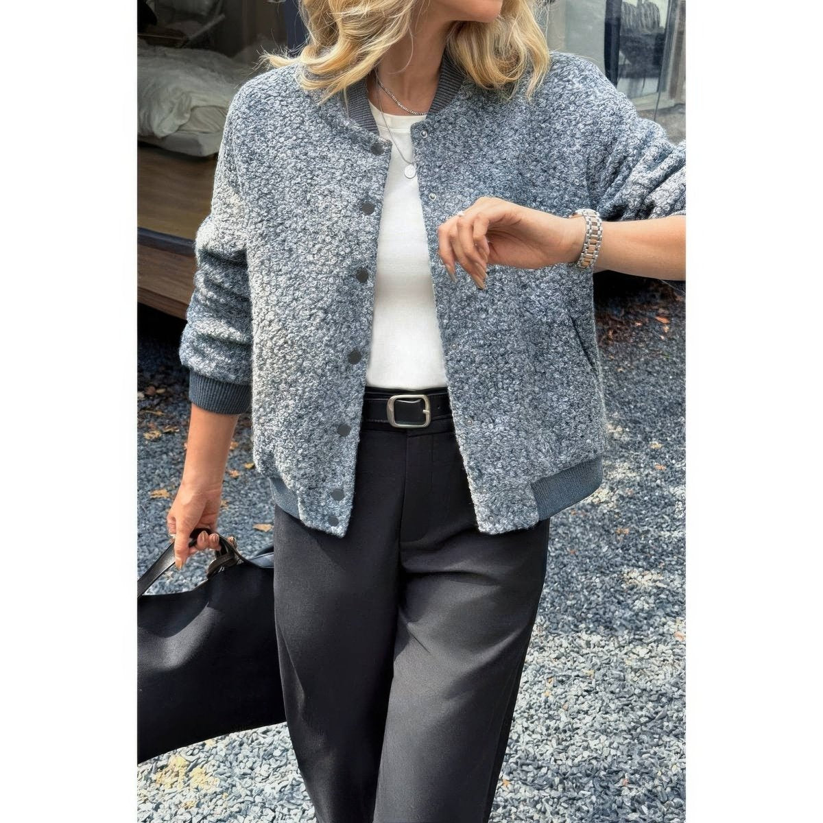 Faux Sherpa Fuzzy Teddy Bomber Jacket - Demented Sisters