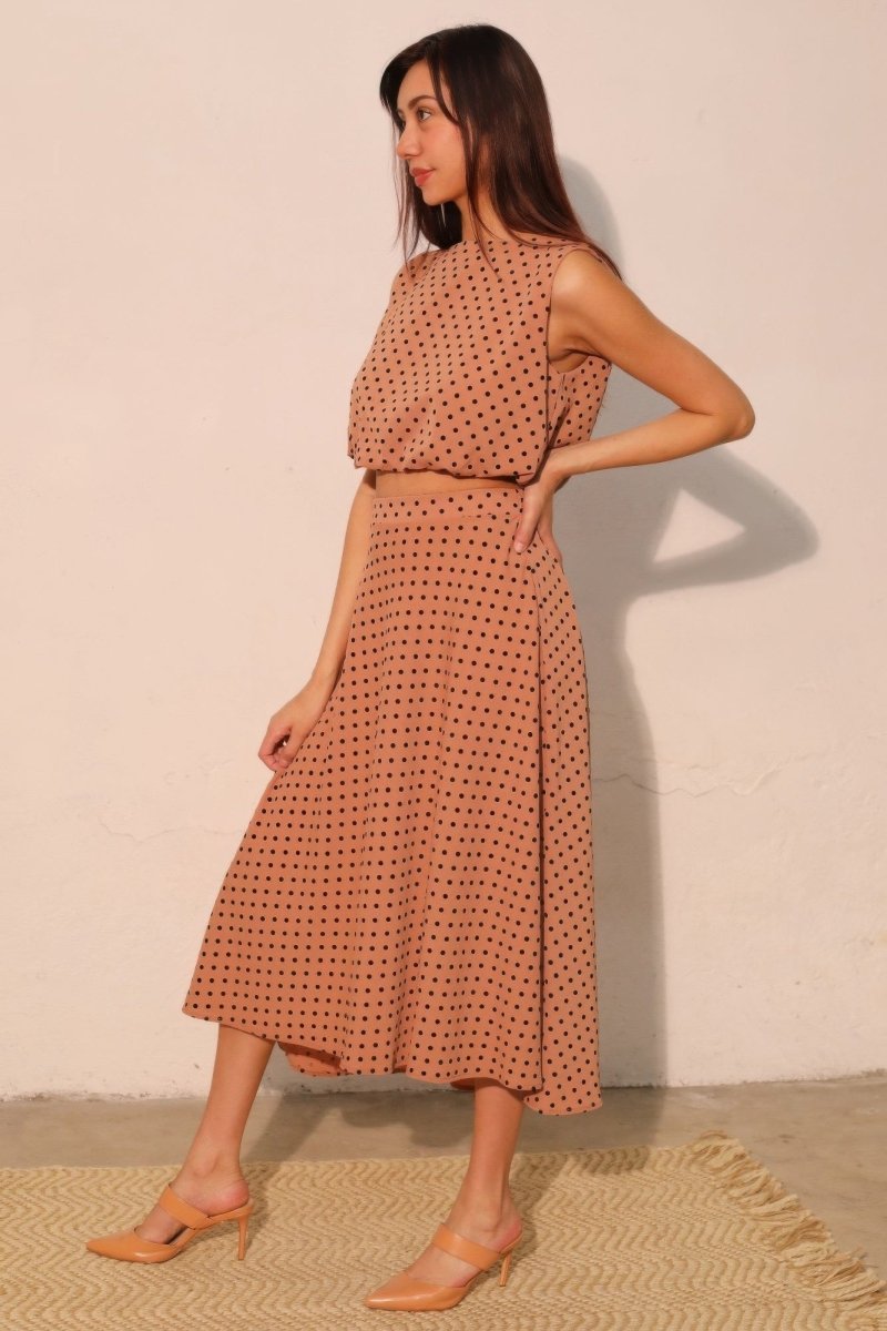 Flocked Polka Dot Bubble Crop Top - Demented Sisters