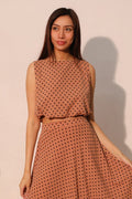 Flocked Polka Dot Bubble Crop Top - Demented Sisters