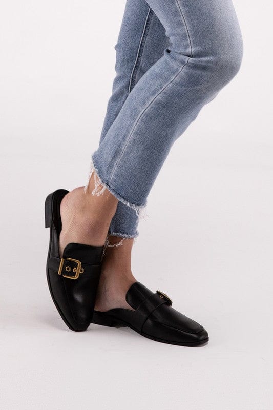 Chantal Buckle Backless Slides Loafer Shoes - Demented Sisters