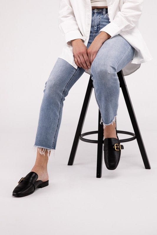 Chantal Buckle Backless Slides Loafer Shoes - Demented Sisters
