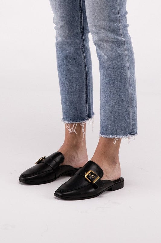 Chantal Buckle Backless Slides Loafer Shoes - Demented Sisters