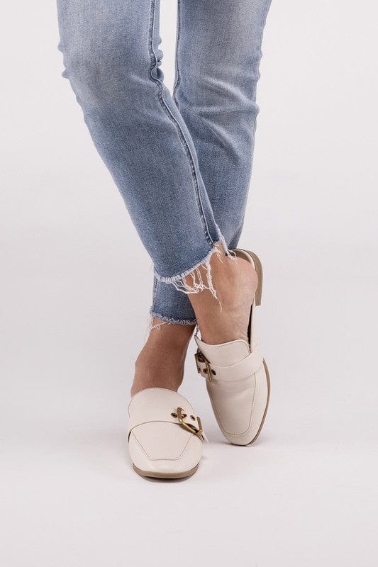 Chantal Buckle Backless Slides Loafer Shoes - Demented Sisters