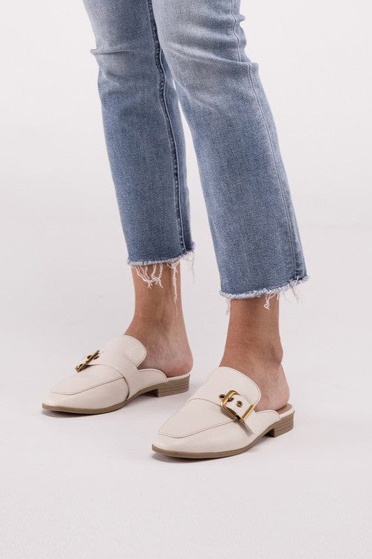 Chantal Buckle Backless Slides Loafer Shoes - Demented Sisters