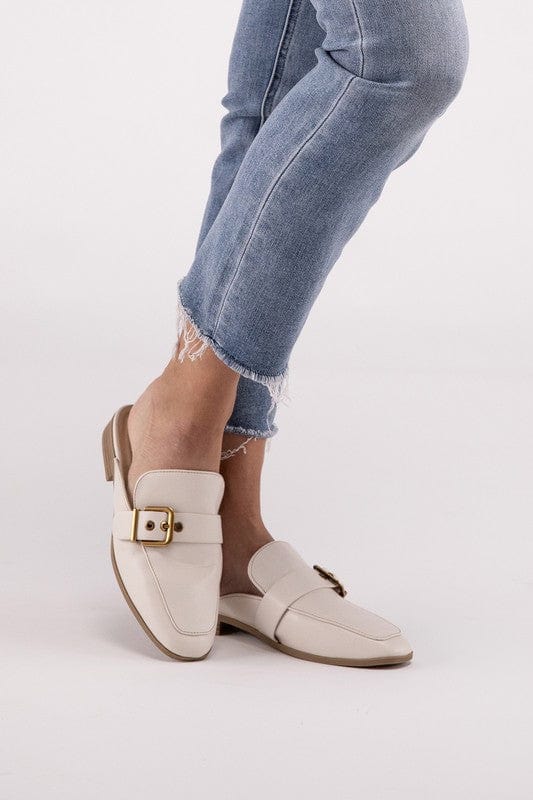 Chantal Buckle Backless Slides Loafer Shoes - Demented Sisters