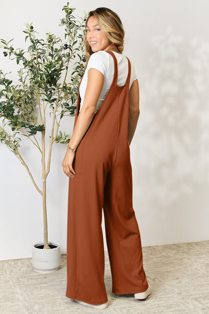 Double Take Full Size Wide Strap Overall with Pockets - Demented Sisters