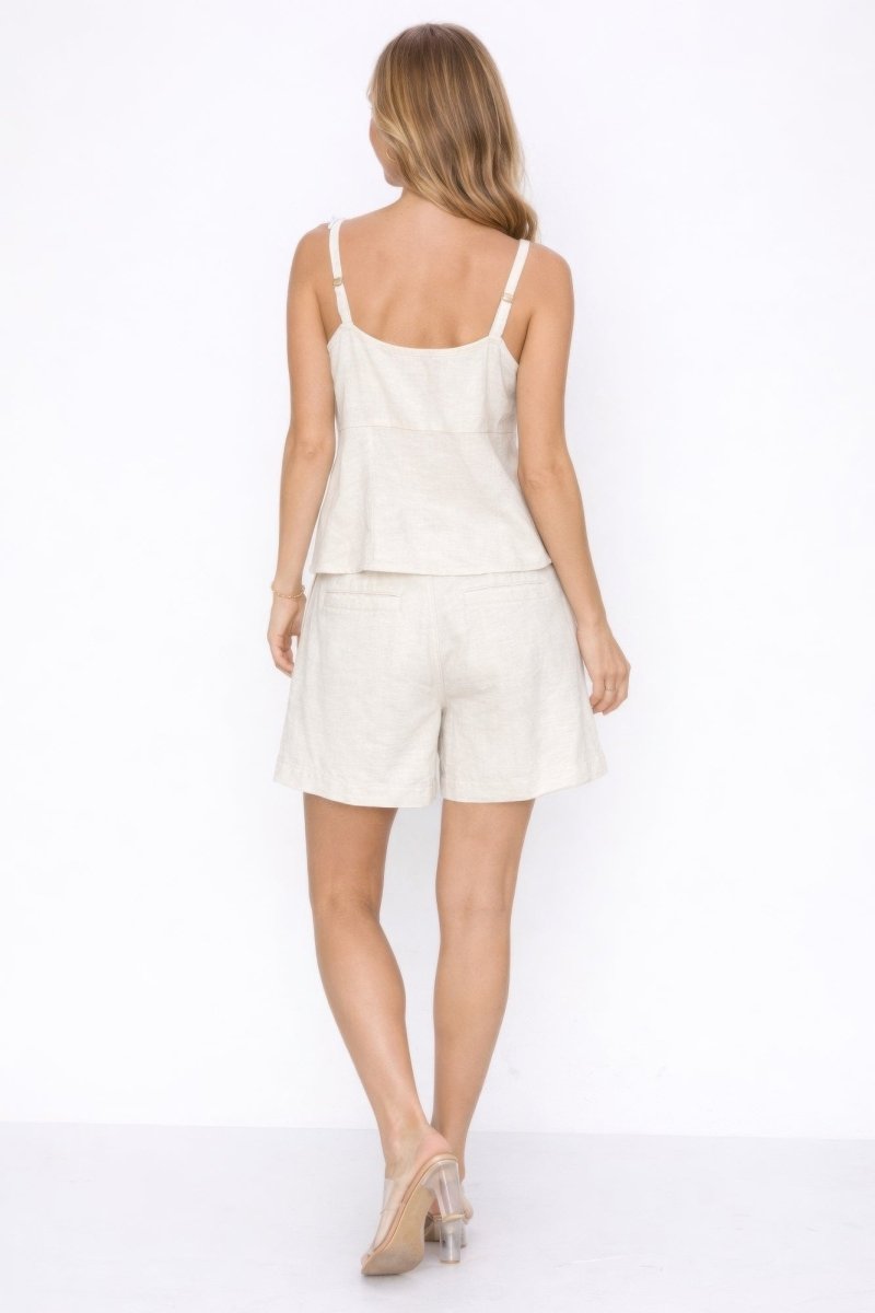 Fresh 100% Linen Set Top And Shorts - Demented Sisters