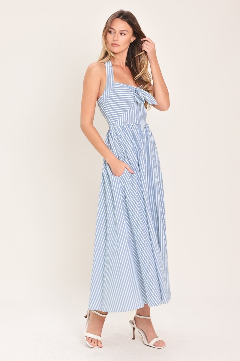 FRESH DAY STRIPE WOVEN MIDI DRESS - Demented Sisters