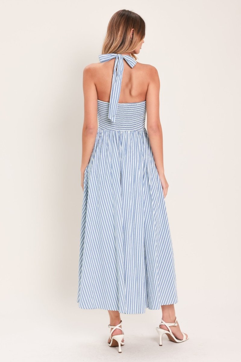 FRESH DAY STRIPE WOVEN MIDI DRESS - Demented Sisters