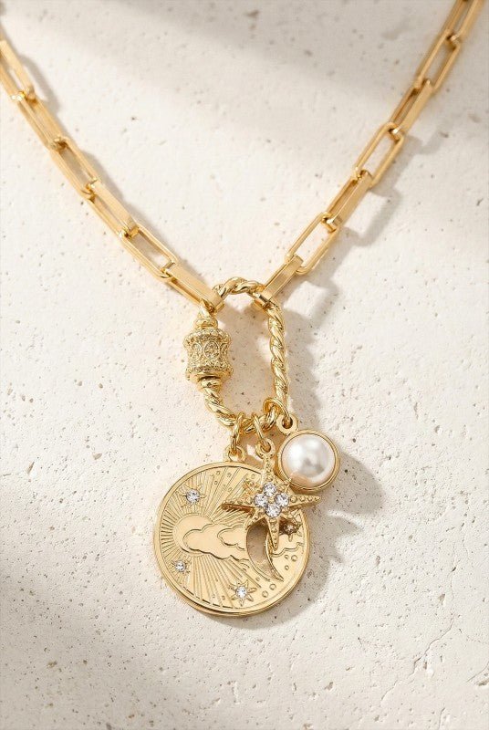 Gold Celestial Charm Chain Necklace - Demented Sisters