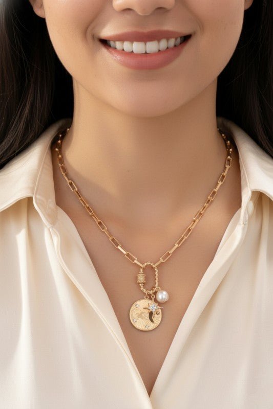 Gold Celestial Charm Chain Necklace - Demented Sisters