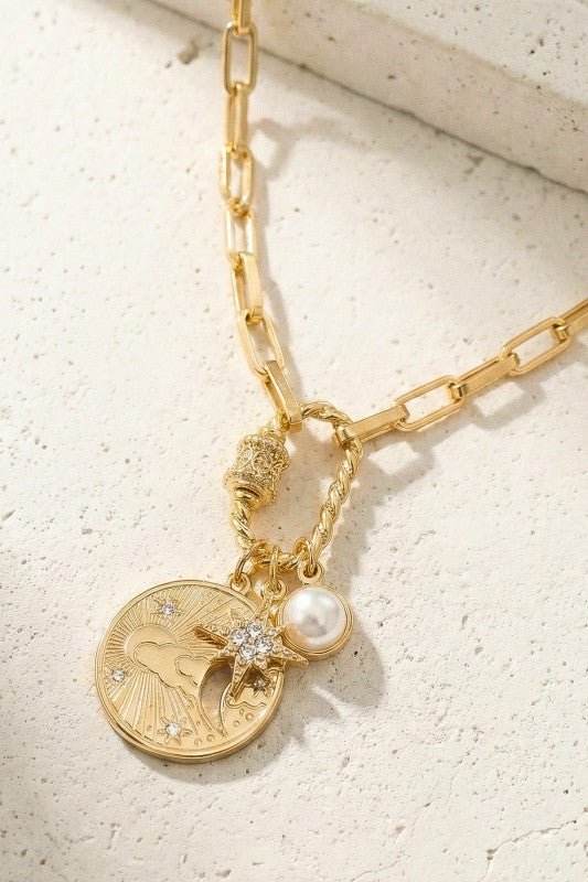 Gold Celestial Charm Chain Necklace - Demented Sisters