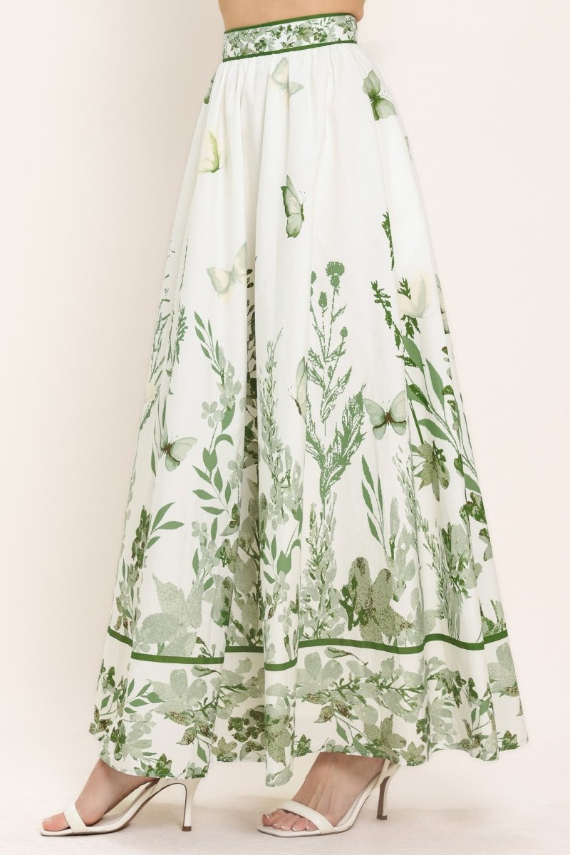 GREENHOUSE ROMANCE WOVEN MAXI SKIRT - Demented Sisters