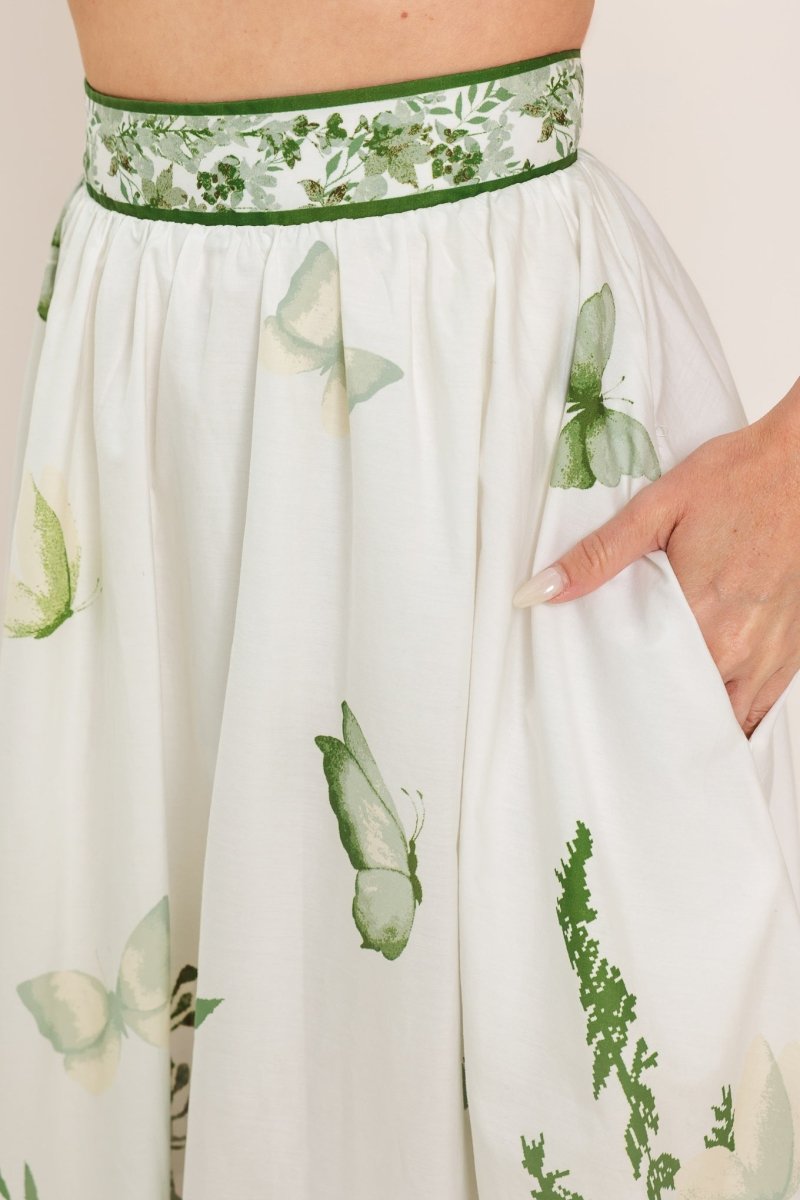 GREENHOUSE ROMANCE WOVEN MAXI SKIRT - Demented Sisters