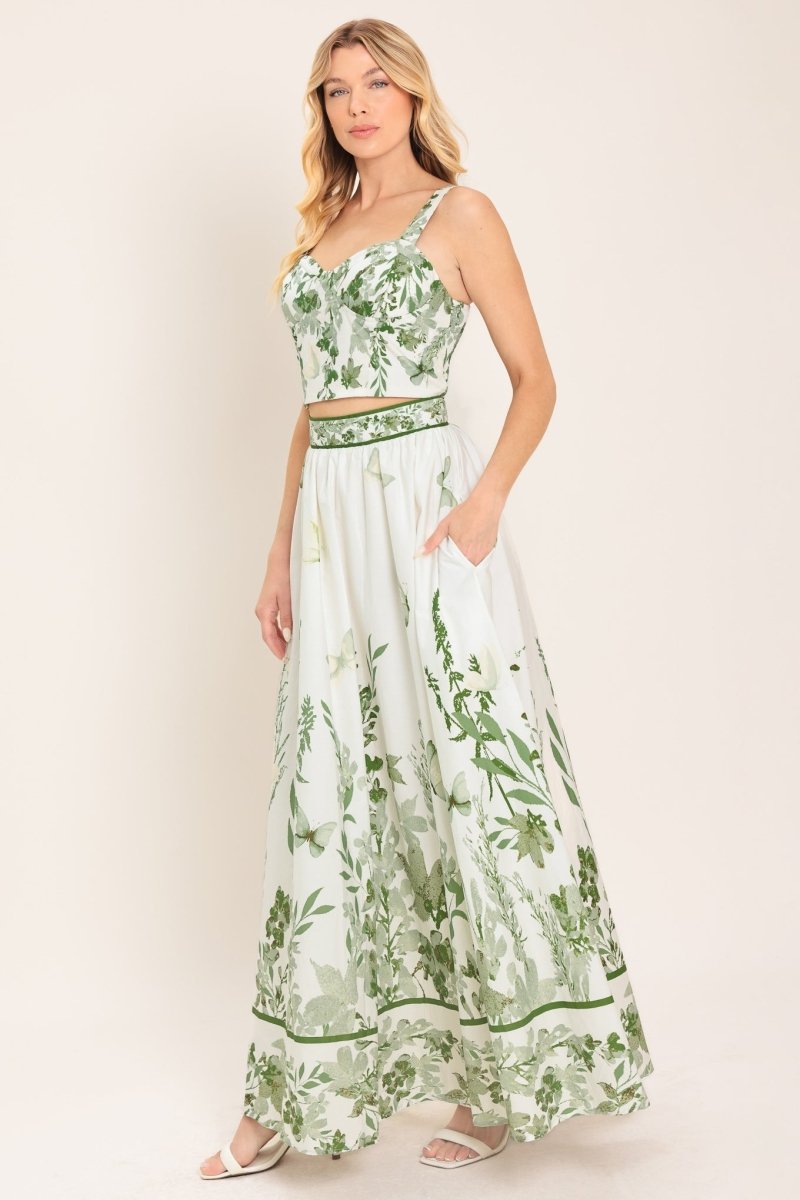 GREENHOUSE ROMANCE WOVEN MAXI SKIRT - Demented Sisters