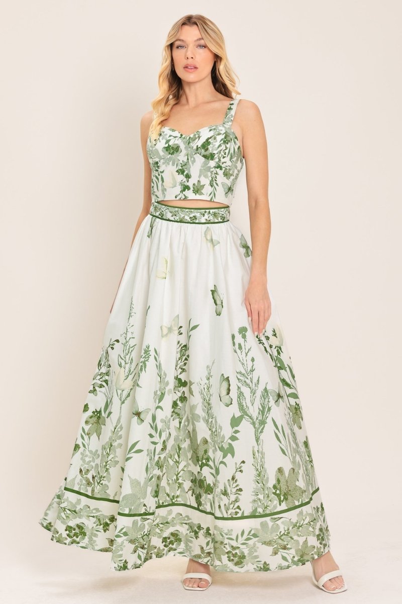 GREENHOUSE ROMANCE WOVEN MAXI SKIRT - Demented Sisters