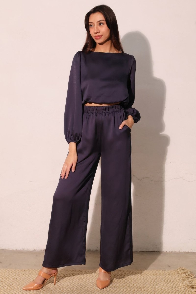 Hammered Satin Pocket Pants - Demented Sisters