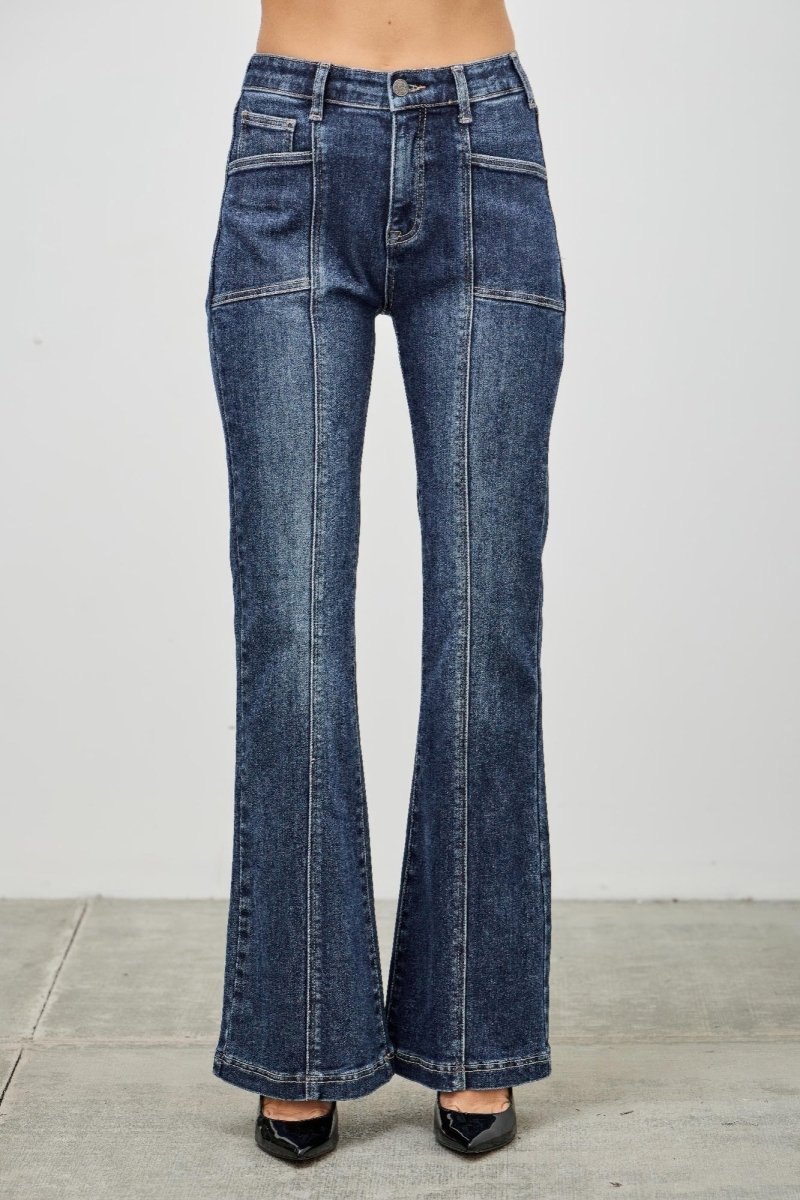 High Rise Boot Cut With Seam Detail - Demented Sisters