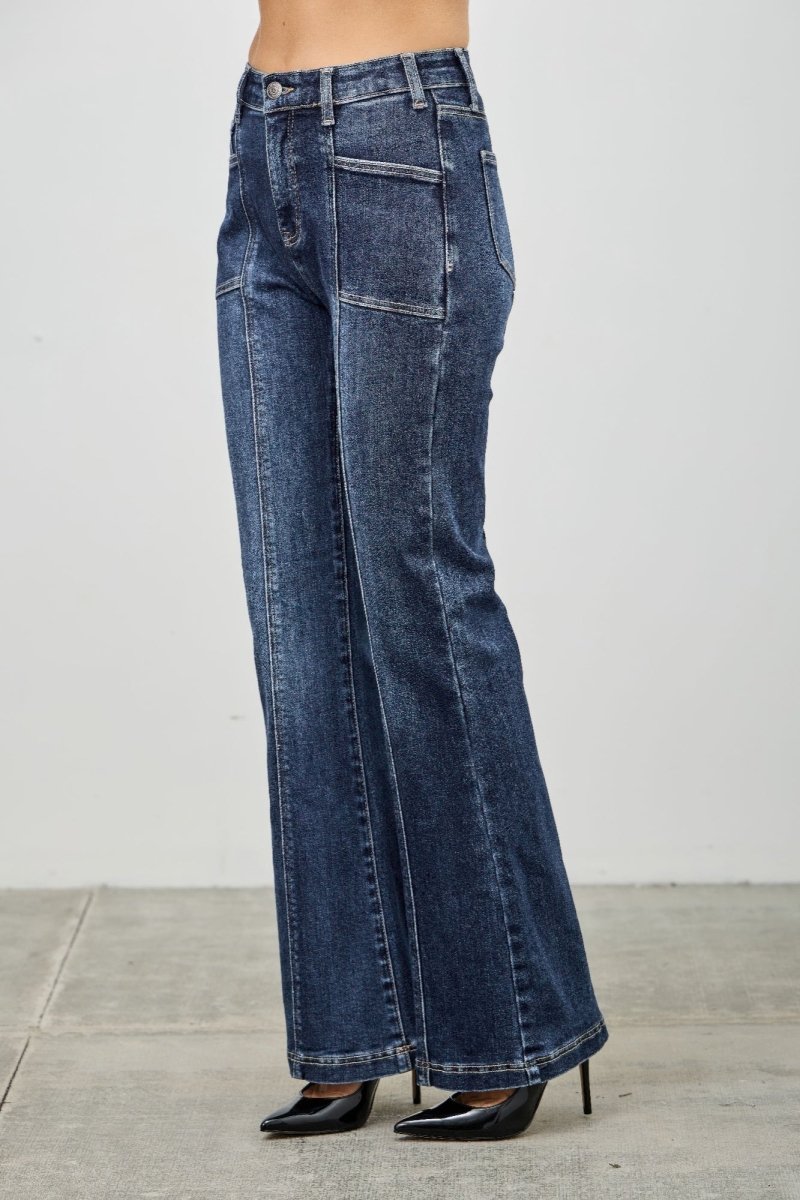 High Rise Boot Cut With Seam Detail - Demented Sisters