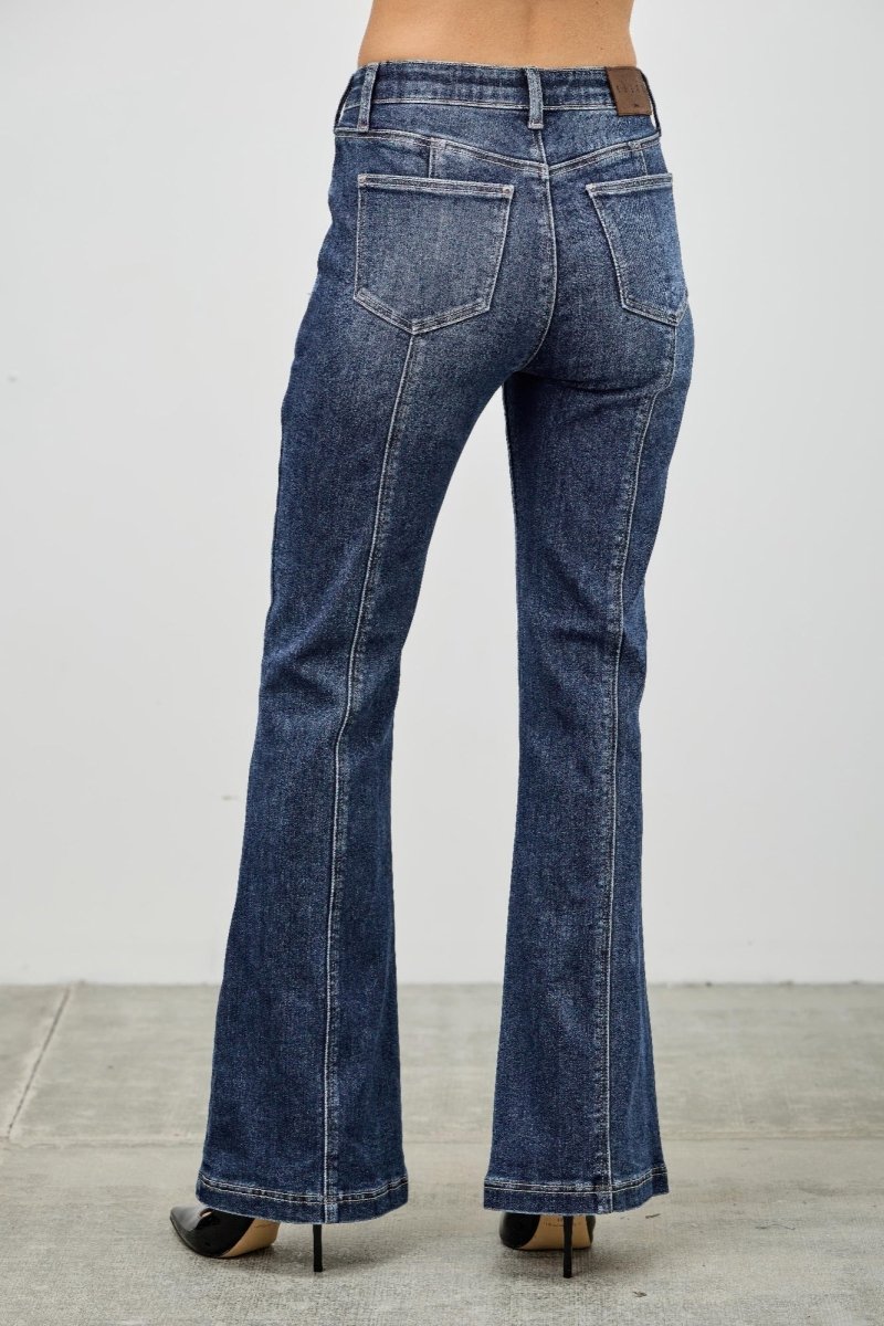High Rise Boot Cut With Seam Detail - Demented Sisters