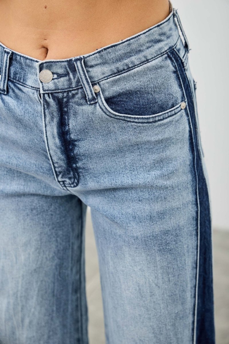 High Rise Contrast Wide Leg With Ribbon Tie - Demented Sisters