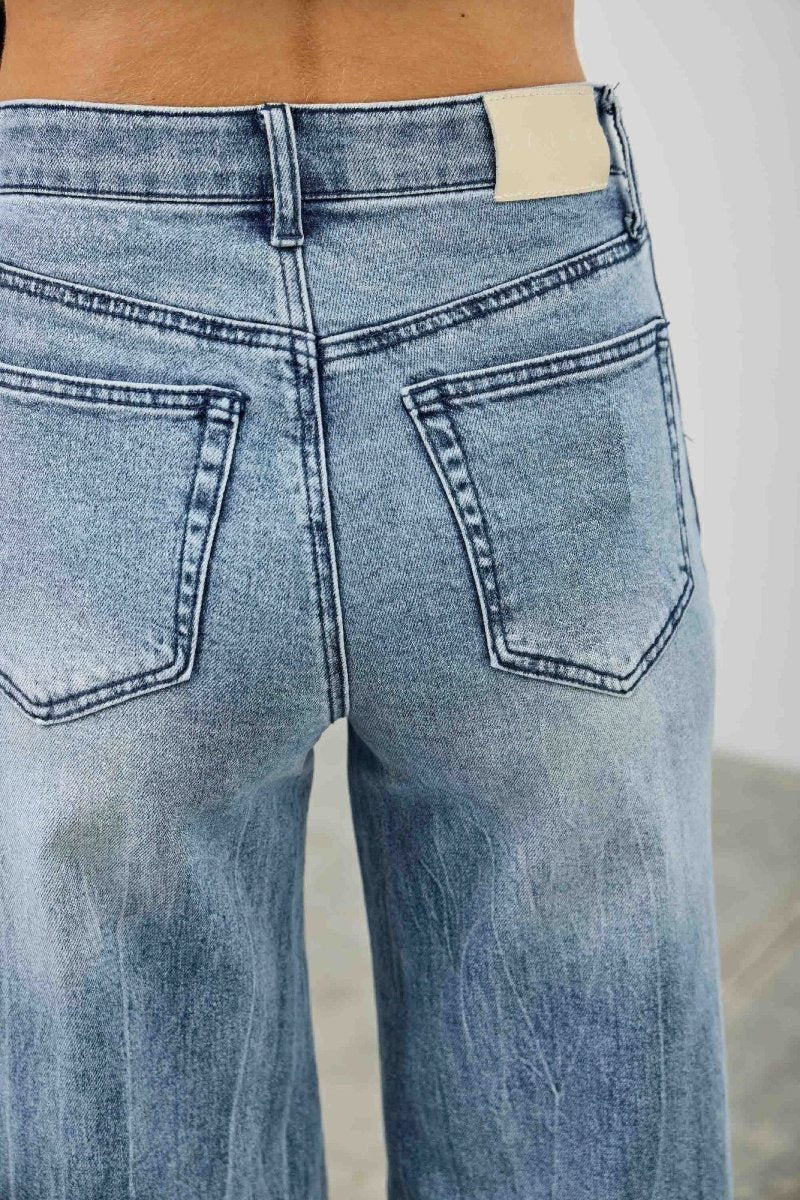 High Rise Contrast Wide Leg With Ribbon Tie - Demented Sisters