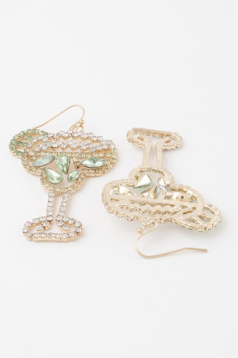 Jeweled Lime Cocktail Earrings - Demented Sisters