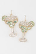 Jeweled Lime Cocktail Earrings - Demented Sisters