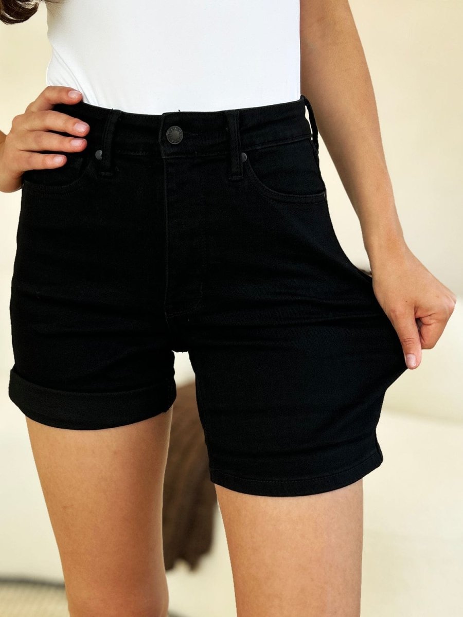 Judy Blue High Waist Tummy Control, Denim Shorts - Demented Sisters