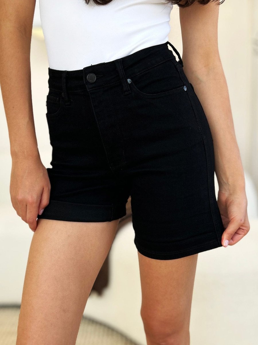 Judy Blue High Waist Tummy Control, Denim Shorts - Demented Sisters