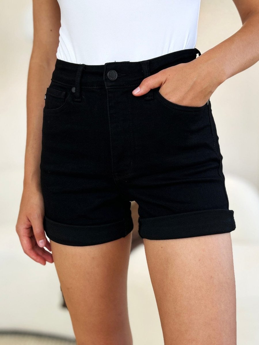 Judy Blue High Waist Tummy Control, Denim Shorts - Demented Sisters