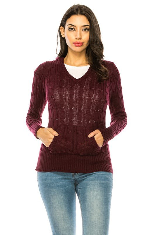 Knit hoodie sweater - Demented Sisters