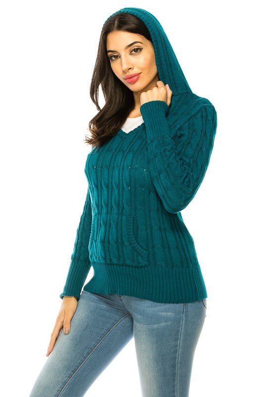 Knit hoodie sweater - Demented Sisters