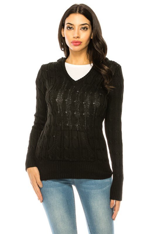 Knit hoodie sweater - Demented Sisters
