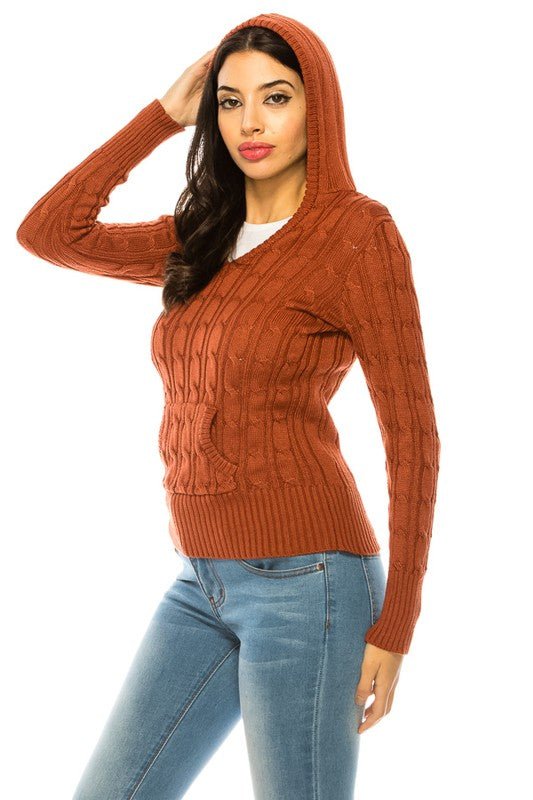 Knit hoodie sweater - Demented Sisters