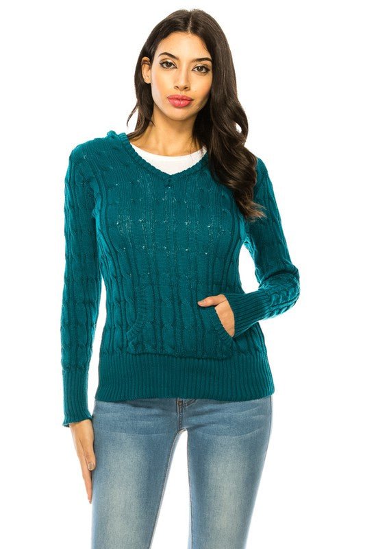 Knit hoodie sweater - Demented Sisters