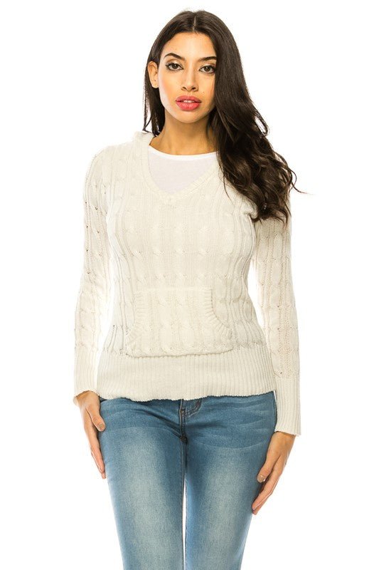 Knit hoodie sweater - Demented Sisters