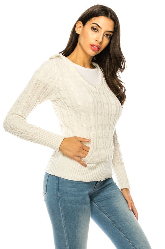 Knit hoodie sweater - Demented Sisters