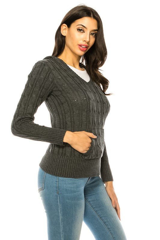 Knit hoodie sweater - Demented Sisters
