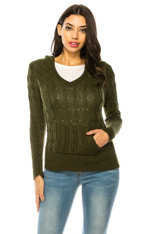 Knit hoodie sweater - Demented Sisters
