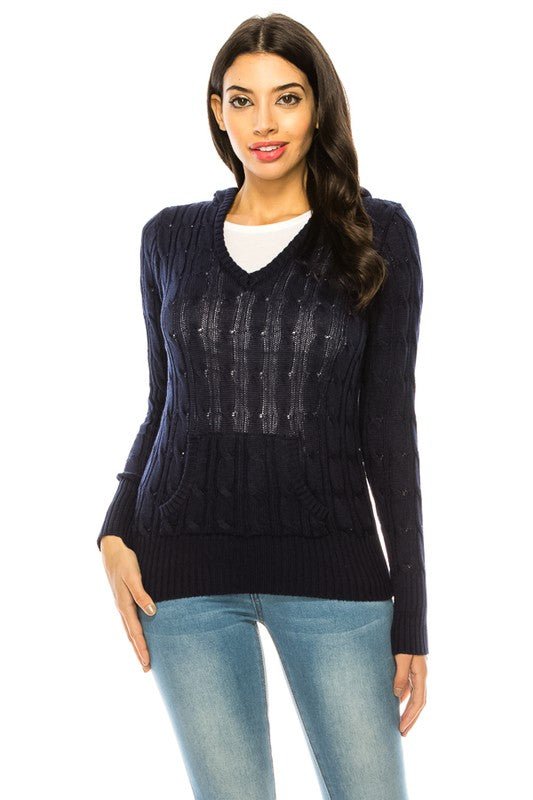 Knit hoodie sweater - Demented Sisters