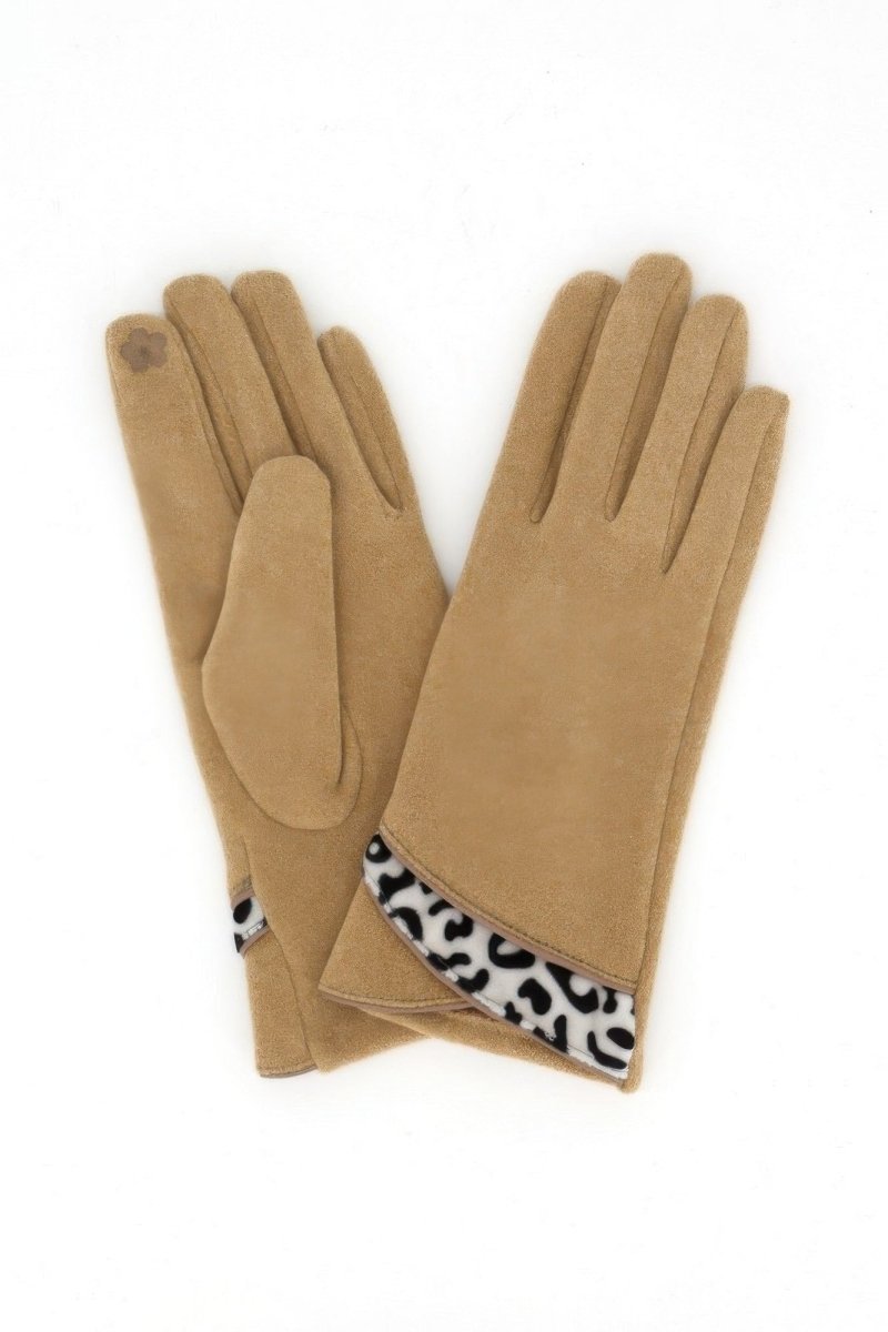 Leopard Accent Touchscreen Gloves - Demented Sisters
