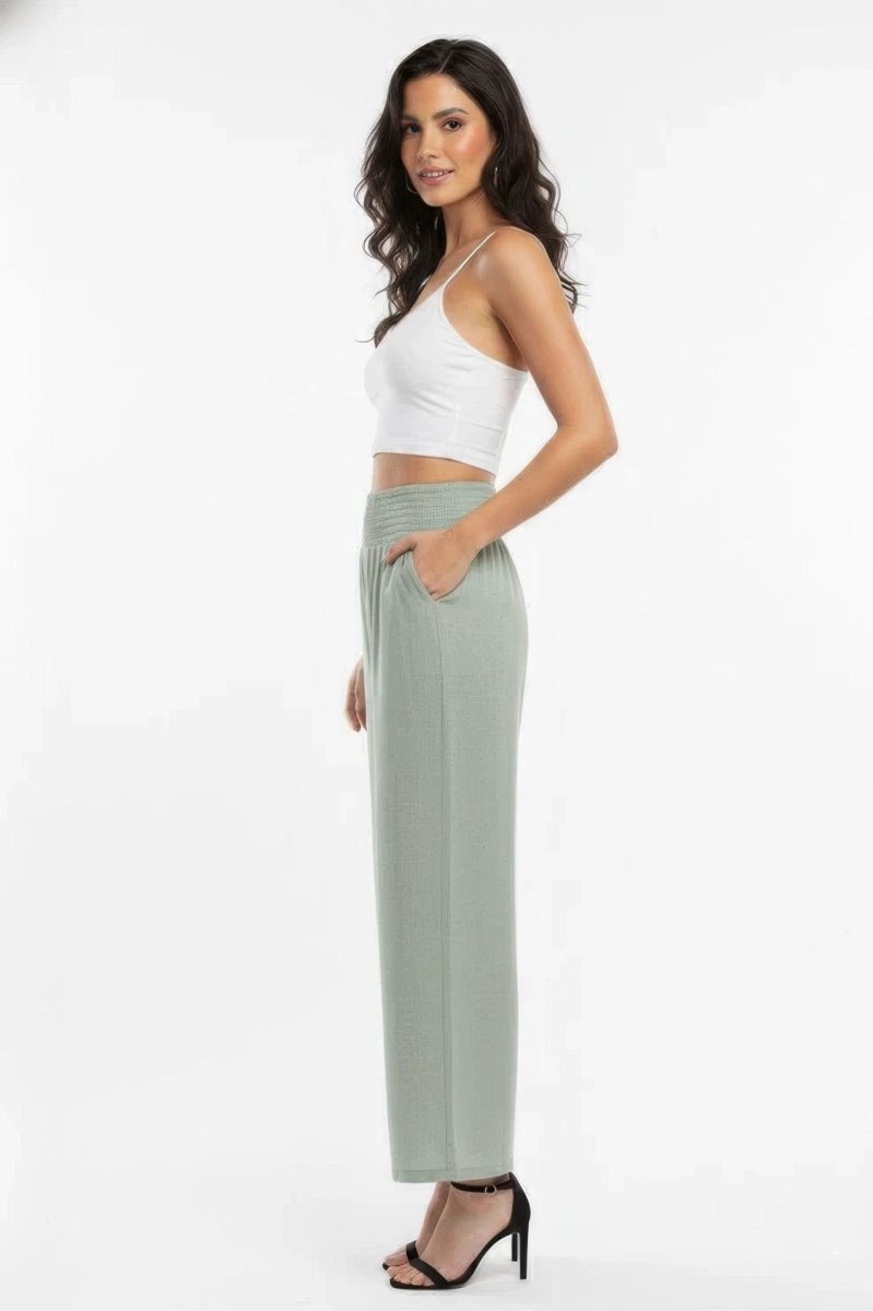Lightweight High-waisted Wide-leg Lounge Pants - Demented Sisters