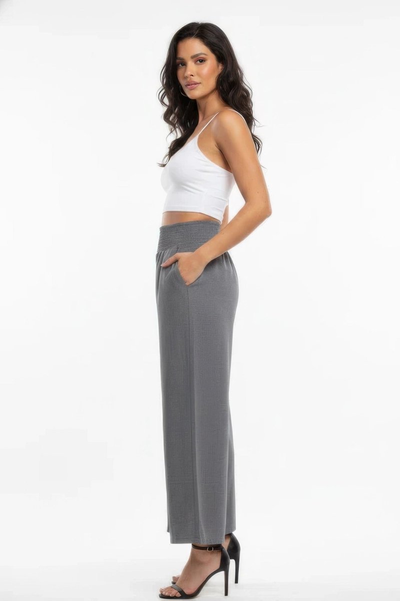 Lightweight High-waisted Wide-leg Lounge Pants - Demented Sisters